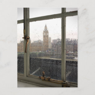 Rainy Day View on Big Ben - London Postcard Vykort