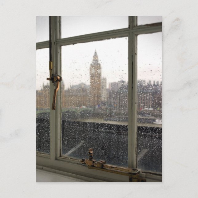 Rainy Day View on Big Ben - London Postcard Vykort (Framsida)