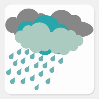 Rainy Day Weather Tracker Sticker lakan Fyrkantigt Klistermärke