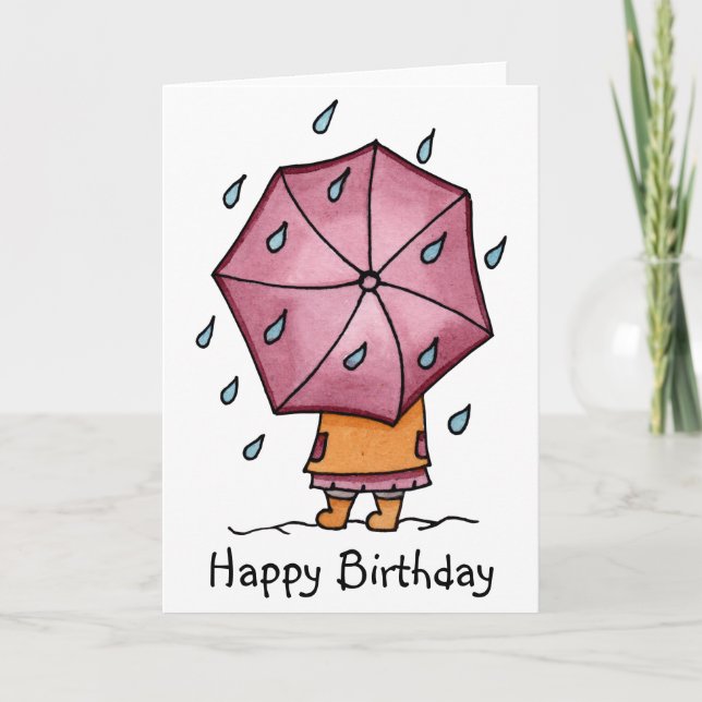 Rainy Days Birthday Kort (Framsida)