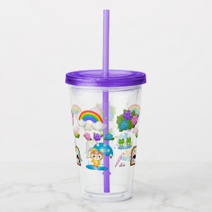 Rainy Days, Flowers och Rainbows Take Away Mugg