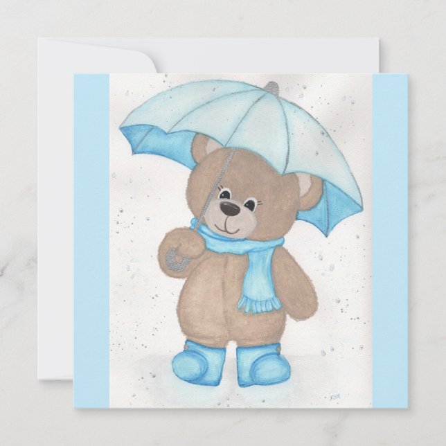 Rainy Daze Nalle Inbjudningar (Framsida)