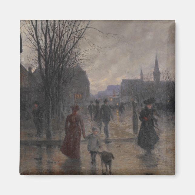 Rainy Evening on Hennepin Avenue, 1902 Magnet (Framsidan)