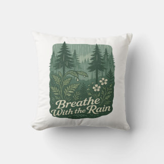 Rainy Forest Calm – Breathe With the Rain Art Kudde