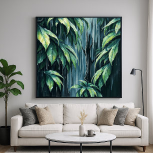 Rainy Forest - Tranquil Illustration Stil Art Poster
