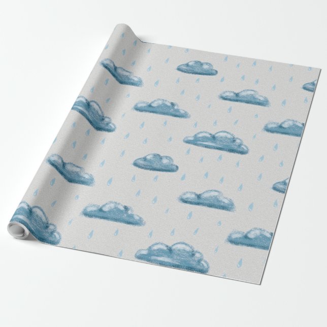 Rainy Gloomy Day Mönster Gift Wrapping Papper Presentpapper (Utrullad)