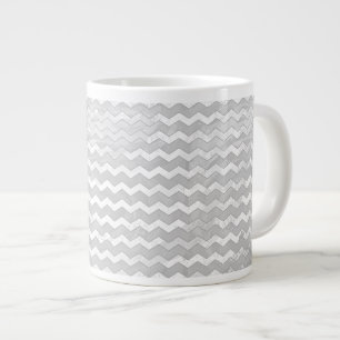 Rainy Himlar Grått Chevron Mönster Jumbo Mugg
