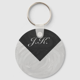 Rainy Himlar Grått och Black Monogram Nyckelring