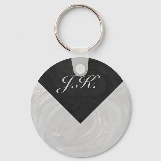 Rainy Himlar Grått och Black Monogram Nyckelring (Framsida)