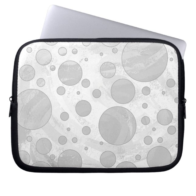 Rainy Himlar Grått Polka dots Laptop Fodral (Framsidan)