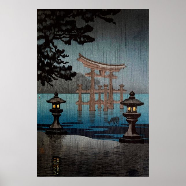 Rainy Miyajima av Tsuchiya Koitsu Poster (Framsidan)