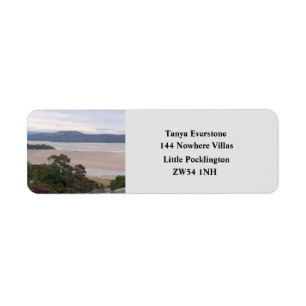 Rainy Morecambe Bay Return-adressetikett Returadress Etikett