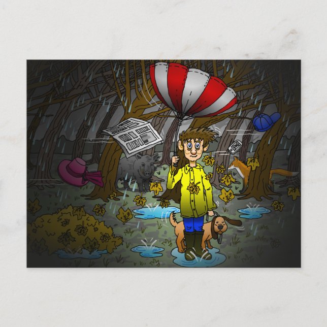 Rainy och Windy Day Helg Vykort (Framsida)