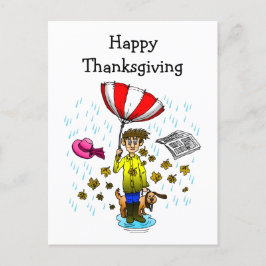 Rainy och Windy Happy thanksgiving Vykort