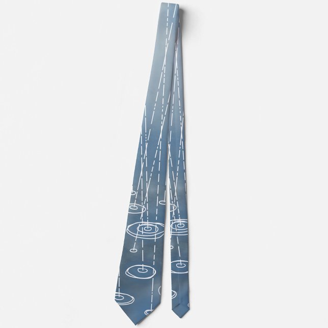 Rainy Weather Blue Art Slips (Rainy weather art blue neck tie)