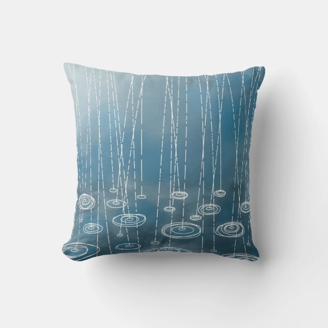 Rainy Weather Blue Kudde (Framsida)
