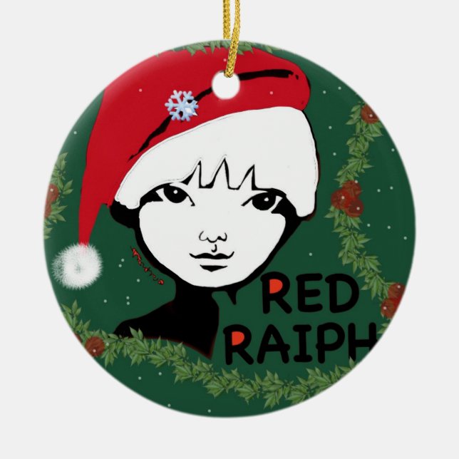 Raiph träd som hing julgransprydnad keramik (Framsidan)