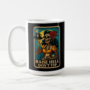Raise Fan Skeleton Waitress Retro Kaffemugg