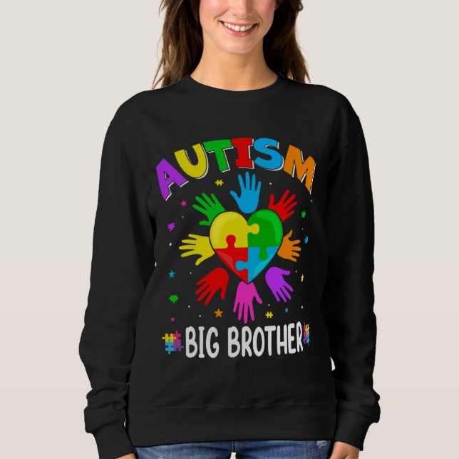 Raise Hand Autism Awareness Big Brother Family Mat T Shirt (Framsida)