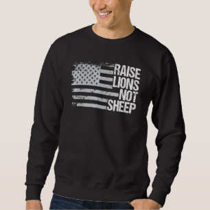 Raise Lejon Not Sheep - American Patriot - Patriot Lång Ärmad Tröja