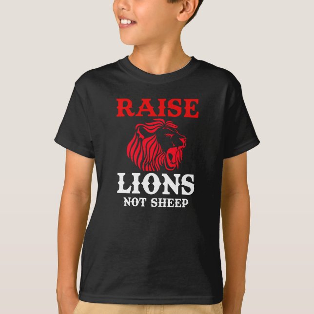Raise Lejon Not Sheep Fresh Shepherd Lejon T Shirt (Framsida)