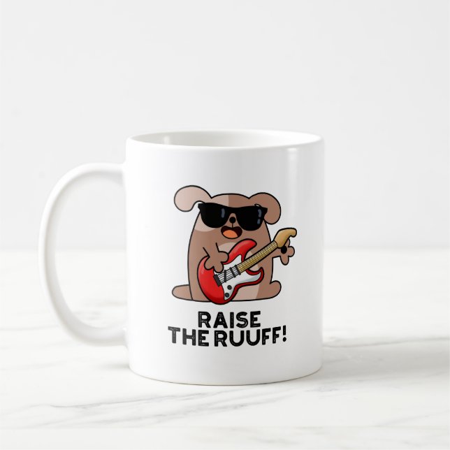 Raise the Ruuf Rolig hund Pun Kaffemugg (Vänster)