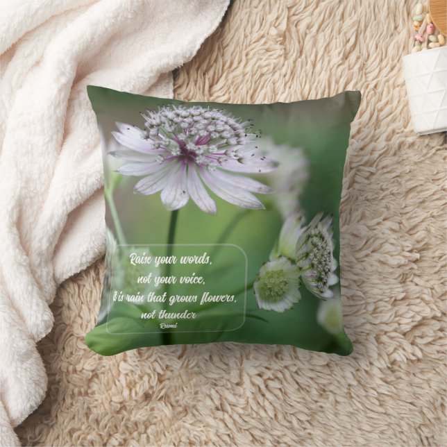 Raise Your Words Rumi Inspirational Quote  Kudde (Filt)