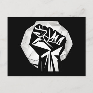 RAISED FIST SERIES - origami badge Vykort