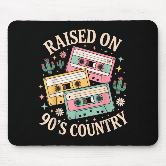 Raised On 90's Country Music Retro Cette Design  Musmatta (Framsidan)