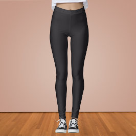 Raisin Black Solid Färg Leggings