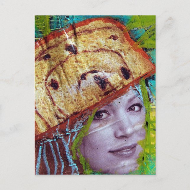 Raisin Bread Head, A Collage Vykort (Framsida)
