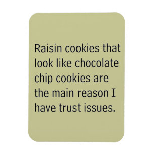RAISIN COOKIES SOM SER UT SOM CHOCOLATE CHIP ÄR MAGNET