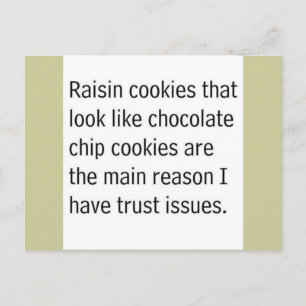 RAISIN COOKIES SOM SER UT SOM CHOCOLATE CHIP ÄR VYKORT