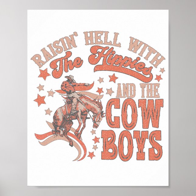 Raisin-helvetet med Hippies och Cowboys Poster (Framsidan)
