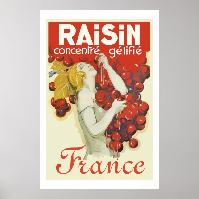 Raisin (Vintagens fransk ad) Poster (Framsidan)