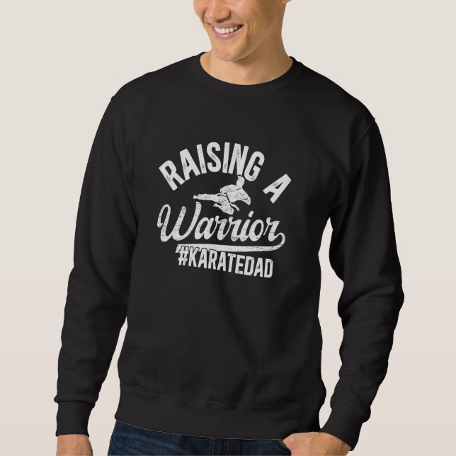 Raising A Warrior Karate Pappa Karate Far Lång Ärmad Tröja (Framsida)