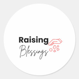 Raising Blessings kristen klassisk rund dekal Runt Klistermärke