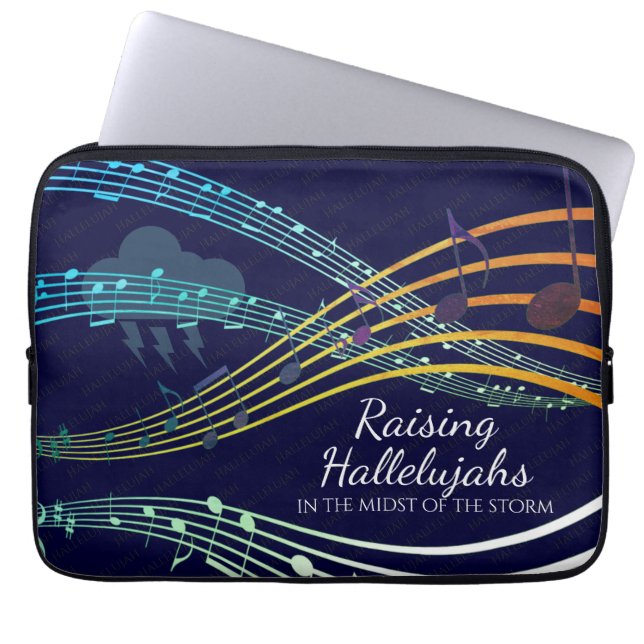 RAISING HALLELUJAHS Anpassningsbar Navy Christian Laptop Fodral (Framsidan)