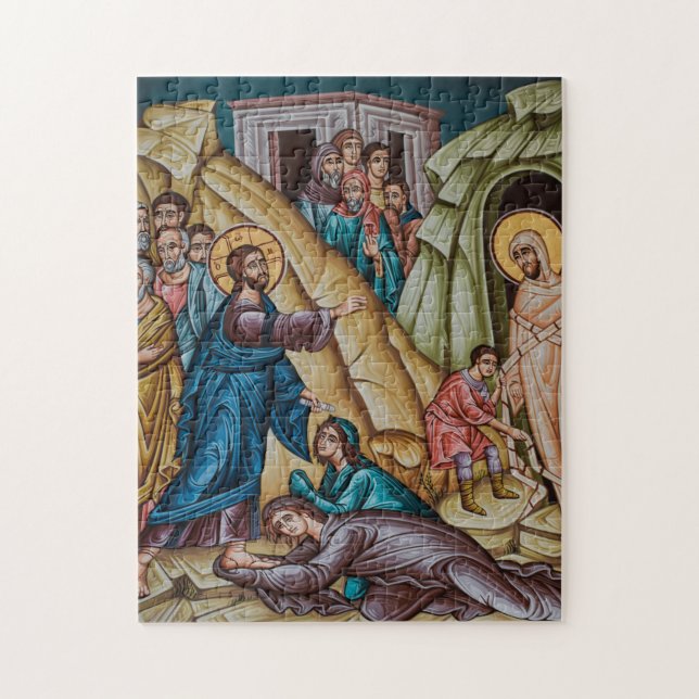 Raising Lazarus Orthodox Christian Icon Pussel (Vertikal)