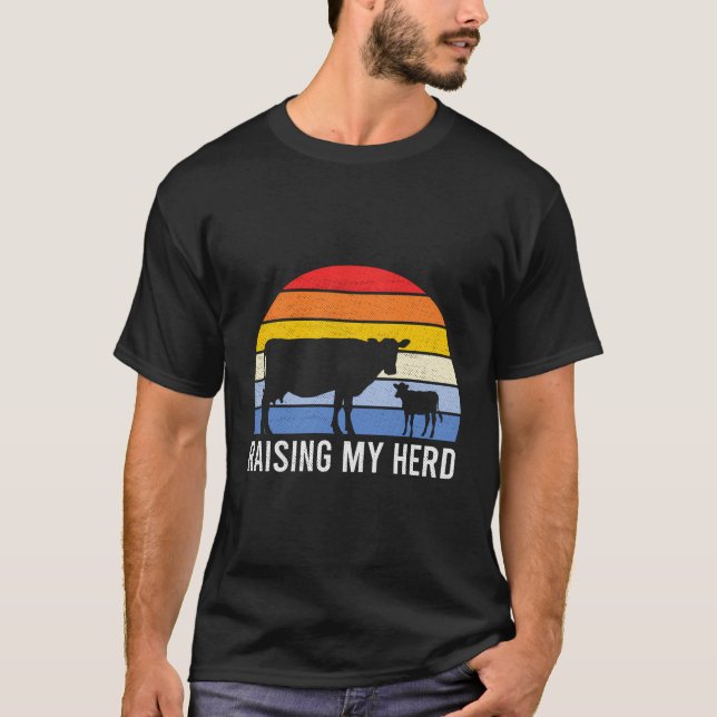 Raising My Herd Cute Mamma T Shirt (Framsida)