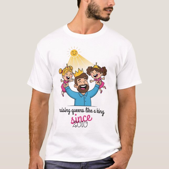 Raising Queens som en Kung Fars dag T Shirt (Framsida)