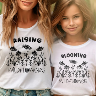 Raising Wildblommor Black White Matching Mamma Me T Shirt