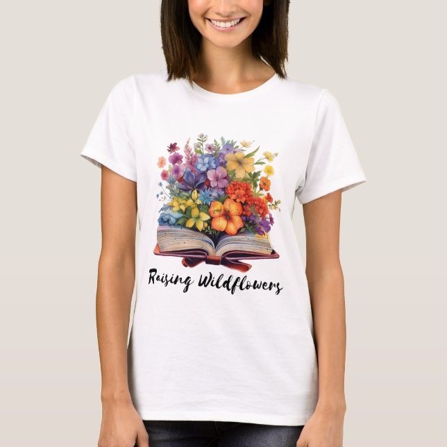 Raising Wildblommor Bok T Shirt (Framsida)