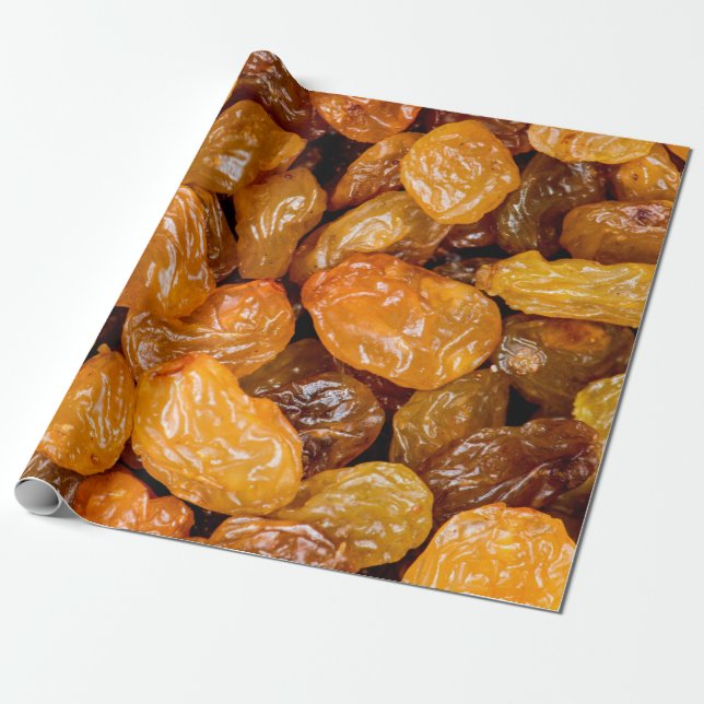Raisins stänger upp fotobakgrunden i struktur. presentpapper (Utrullad)