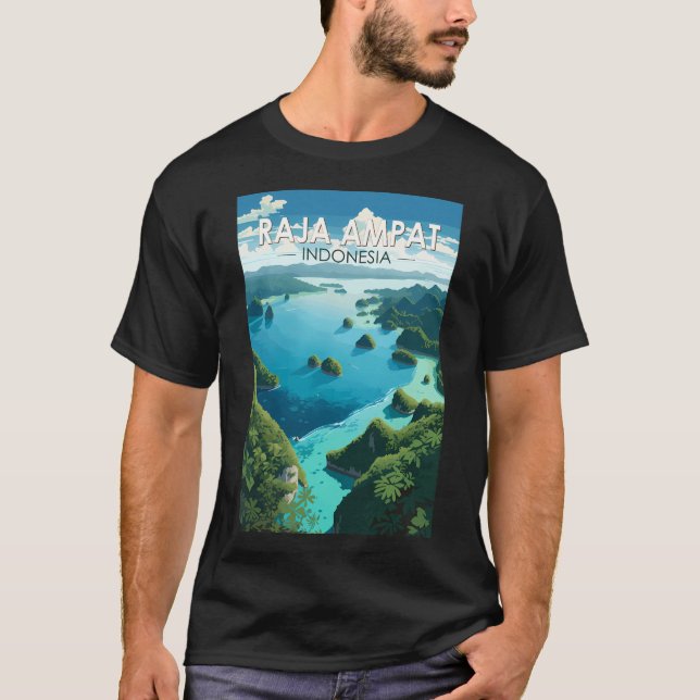 Raja Ampat Indonesia Travel Art T Shirt (Framsida)