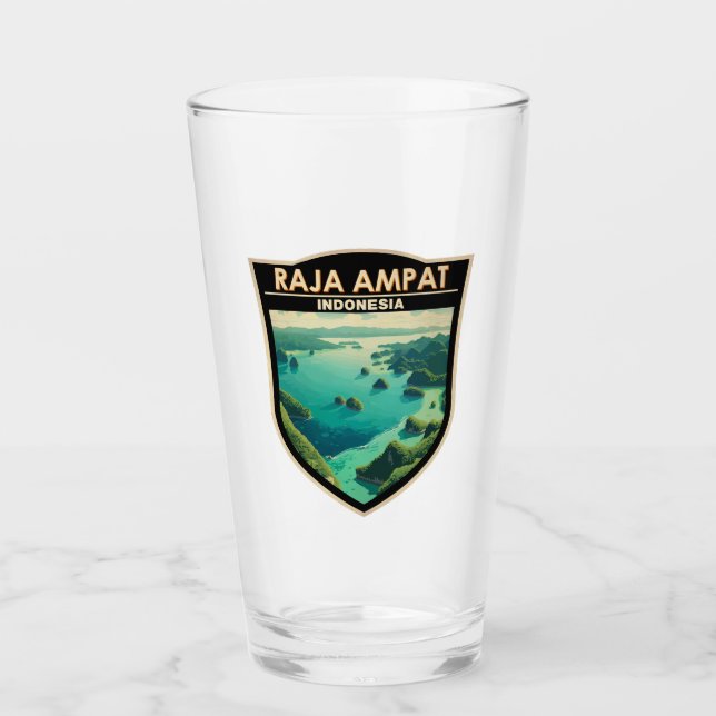 Raja Ampat Indonesia Travel Art Vintage Glaskopp (Framsida)