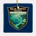 Raja Ampat Indonesia Travel Art Vintage Julgransprydnad Keramik<br><div class="desc">Raja Ampat i vektorteckningen stil. Raja Ampat,  eller "The Four Kung",  är en skärgård på över 1 500 öar i den indonesiska provinsen Väster Papua.</div>