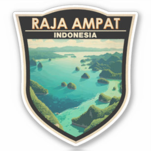 Raja Ampat Indonesia Travel Art Vintage Klistermärken