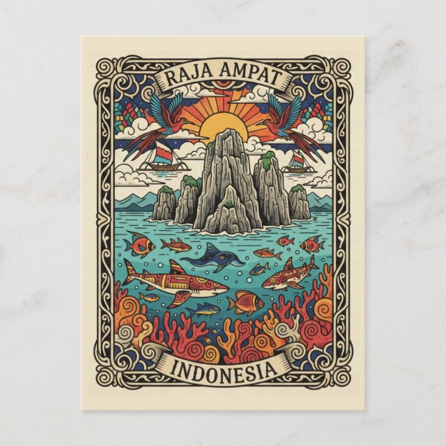 Raja Ampat Indonesia Vykort (Framsida)
