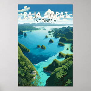 Raja Ampat Indonesien Resa Konst Vintage Poster